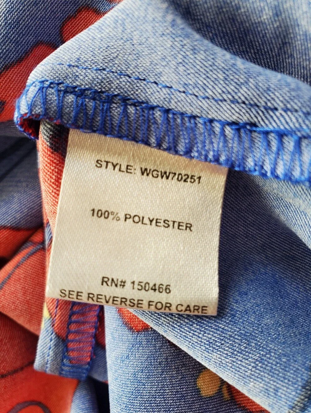 41 Hawthorn Blue Dress with Red Floral Print - Picture 8 of 9